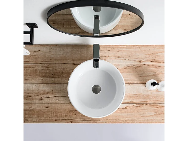 Aufsatzwaschbecken aus glasierter Keramik VARRIA Ø46 cm