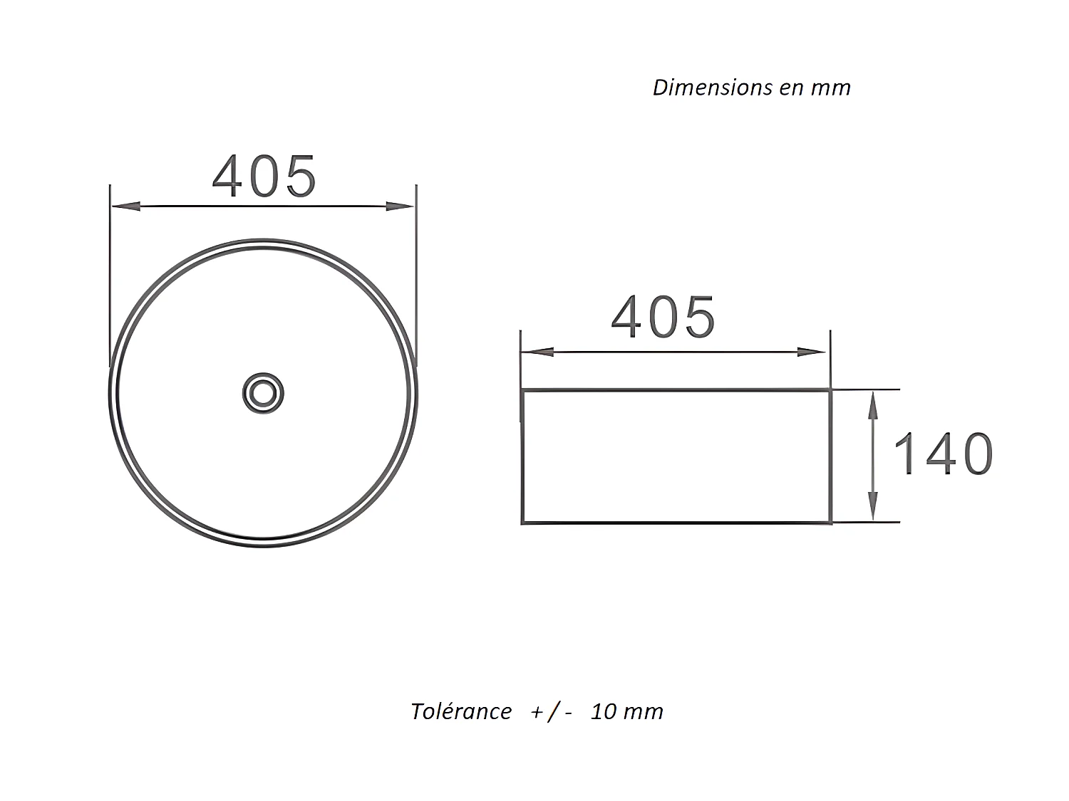Vasque à poser ronde en céramique DAVIA Ø40.5 cm