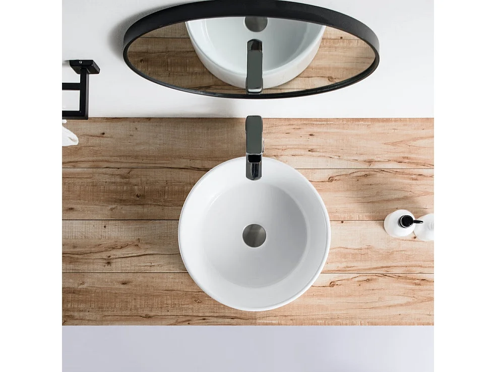 Aufsatzwaschbecken aus glasierter Keramik VARRIA Ø46 cm