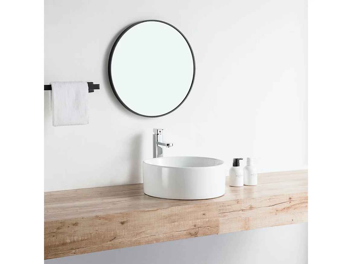 Aufsatzwaschbecken aus glasierter Keramik VARRIA Ø46 cm