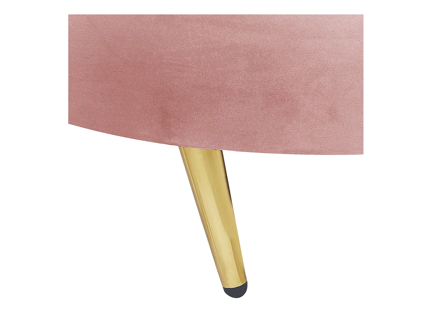 3er Sofa Samt rosa gebogen oval mit goldenen Metallbeinen Retro Glamourös Savar