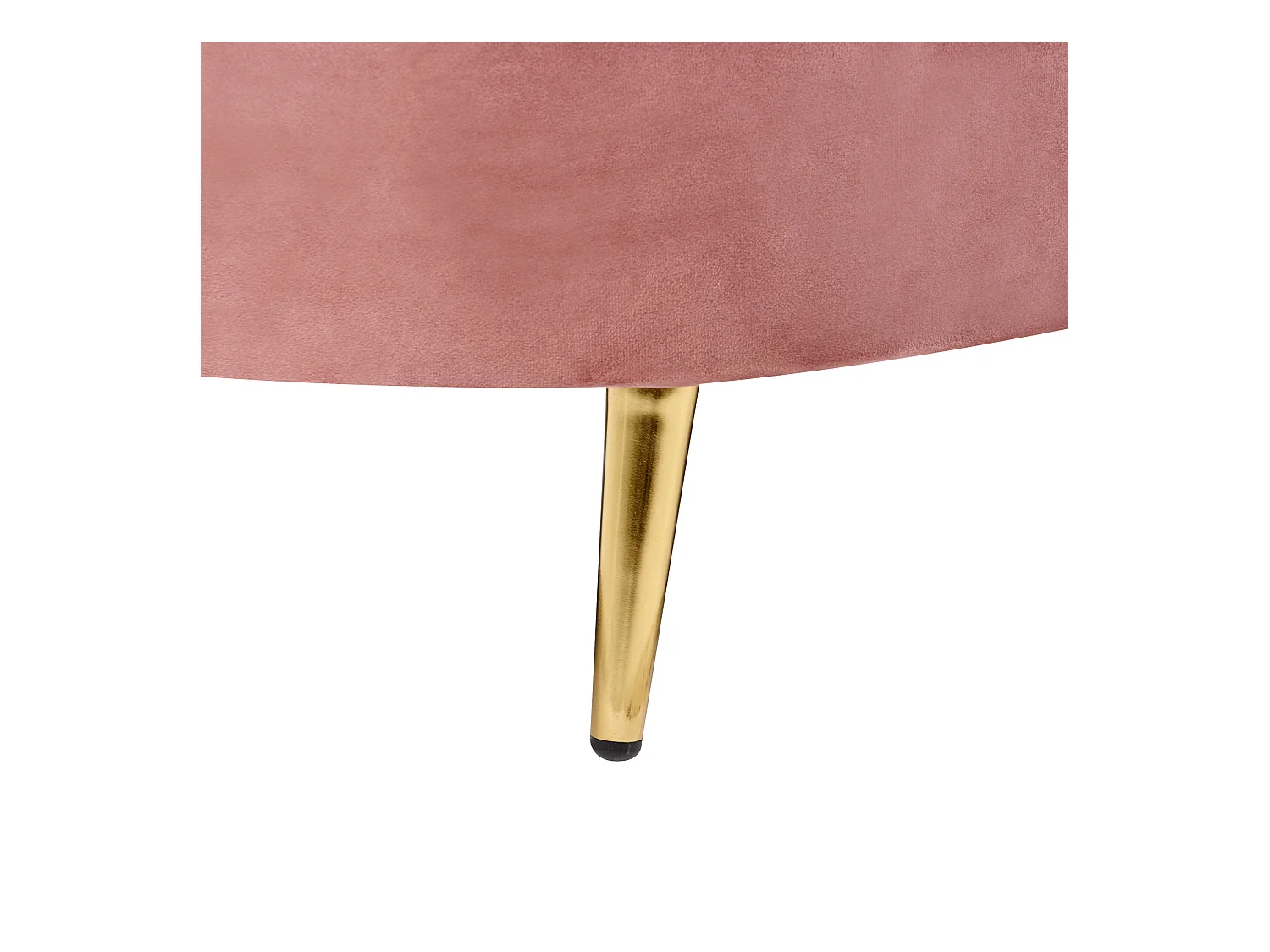 3er Sofa Samt rosa gebogen oval mit goldenen Metallbeinen Retro Glamourös Savar