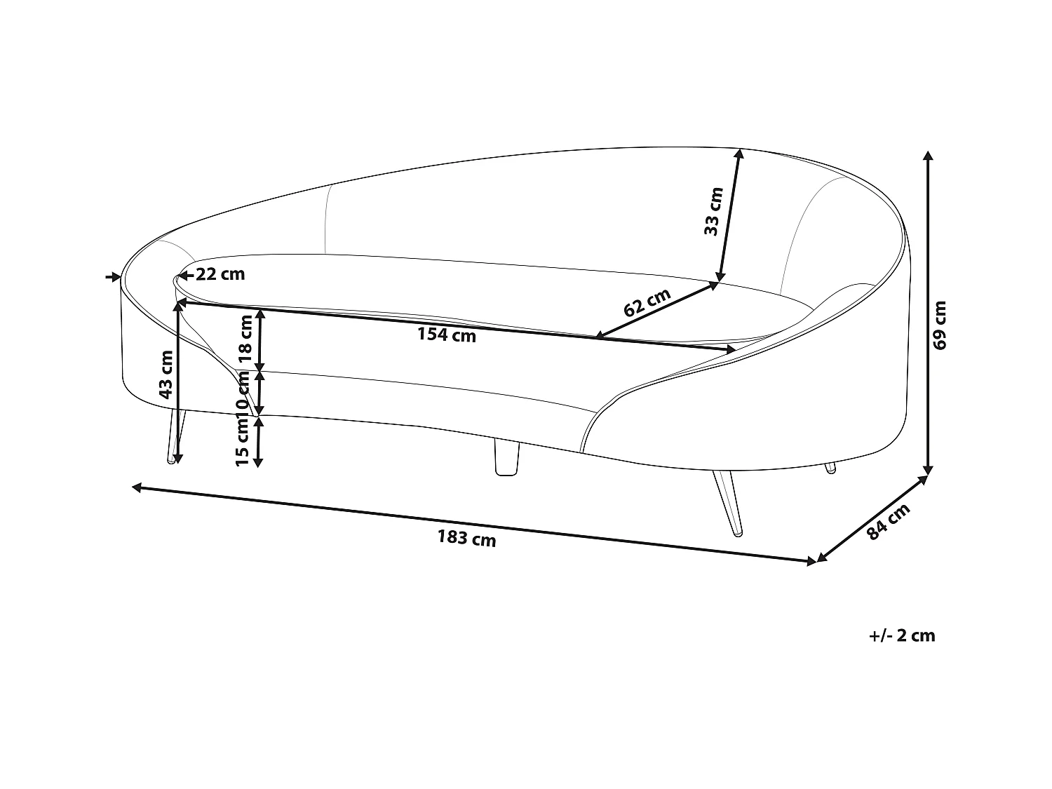 Bank SAVAR Fluweel Oranje 3-zitter