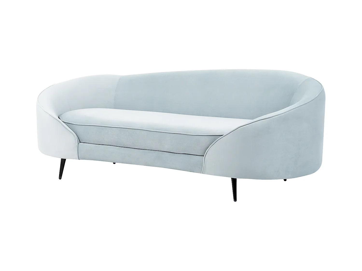 Divano SAVAR Velluto Azzurro 3 posti