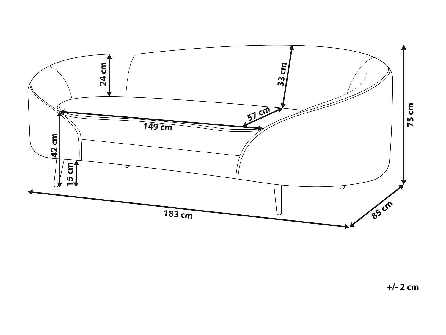 Canapé 3 places SAVAR Velours Bleu clair