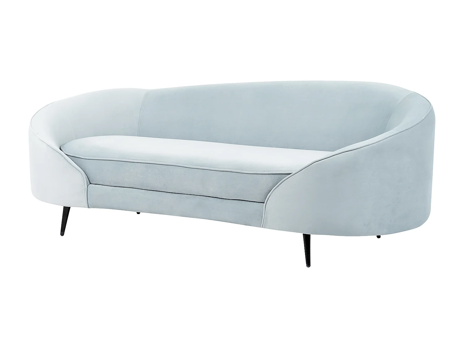 Divano SAVAR Velluto Azzurro 3 posti