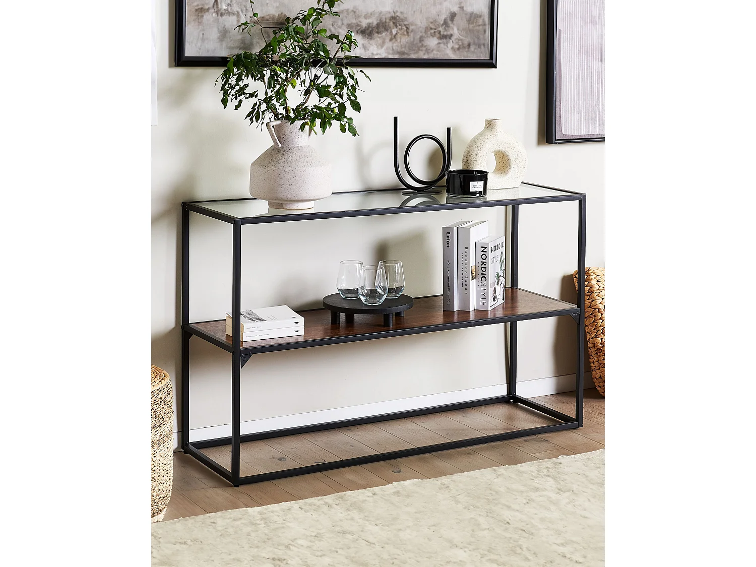 Consoletafel TAOS Veiligheidsglas Zwart