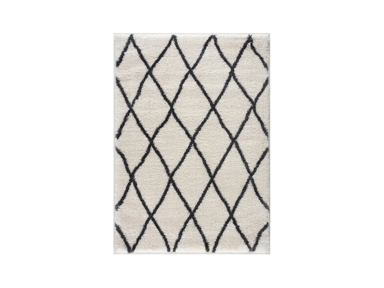 Tapis berbère rond Ø160cm tissé motif ethnic LYN4 BENYLE A crème