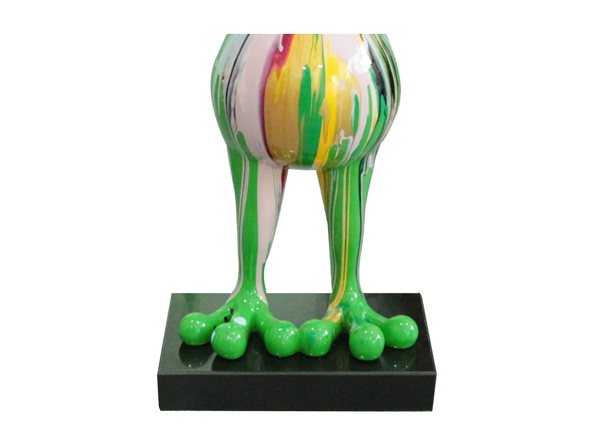 Statue grenouille debout coulures multicolores H68 cm - SAPO DRIPS