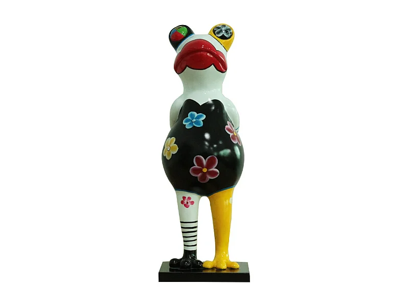 Statue grenouille debout peintures multicolores H46 cm - SAPO CRAZY