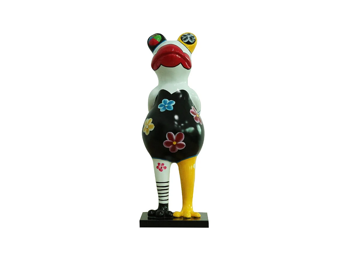 Statue grenouille debout peintures multicolores H46 cm - SAPO CRAZY