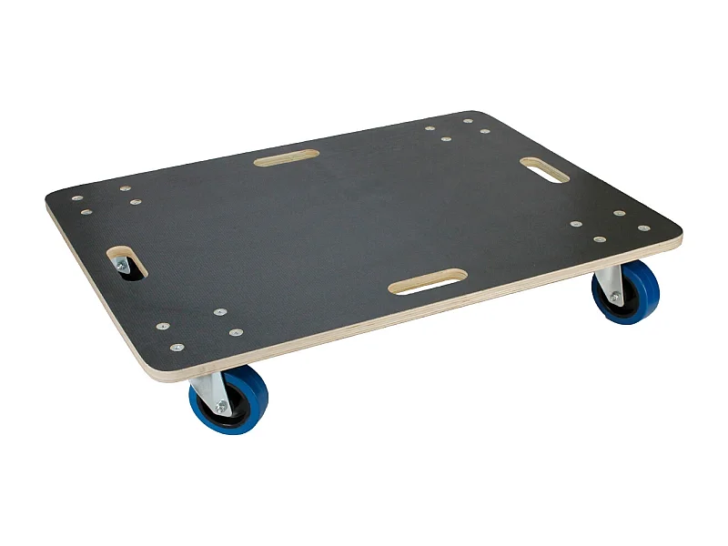 Chariot de transport 60x80 cm capacité 800 kg plateau roulant contreplaqué surface antidérapante roulettes en PP idéal pour meubles et déménagement