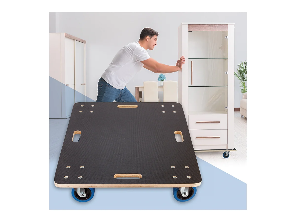 ECD Germany Carrello da trasporto elettrodomestici 60x80 cm 800 kg con piattaforma girevole 4 ruote in gomma orientabili base per trasloco pesante