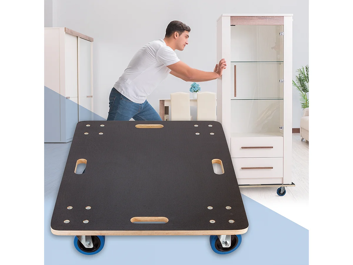 ECD Germany Carrello da trasporto elettrodomestici 60x80 cm 800 kg con piattaforma girevole 4 ruote in gomma orientabili base per trasloco pesante