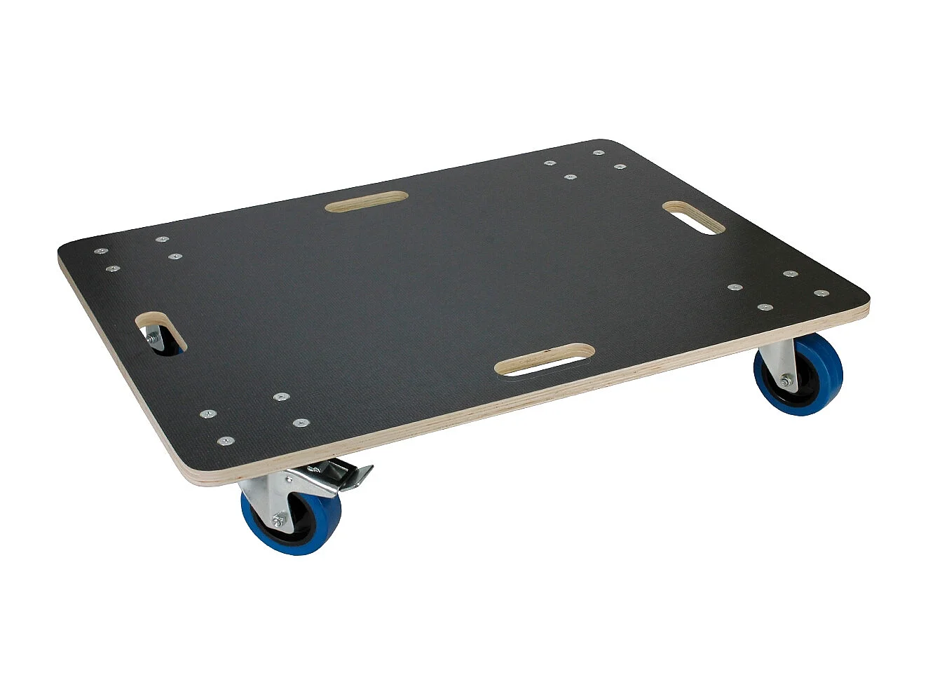 Chariot de transport avec 2 freins 60x80 cm capacité 800 kg plateau contreplaqué antidérapant roulettes en PP idéal pour meubles et déménagement