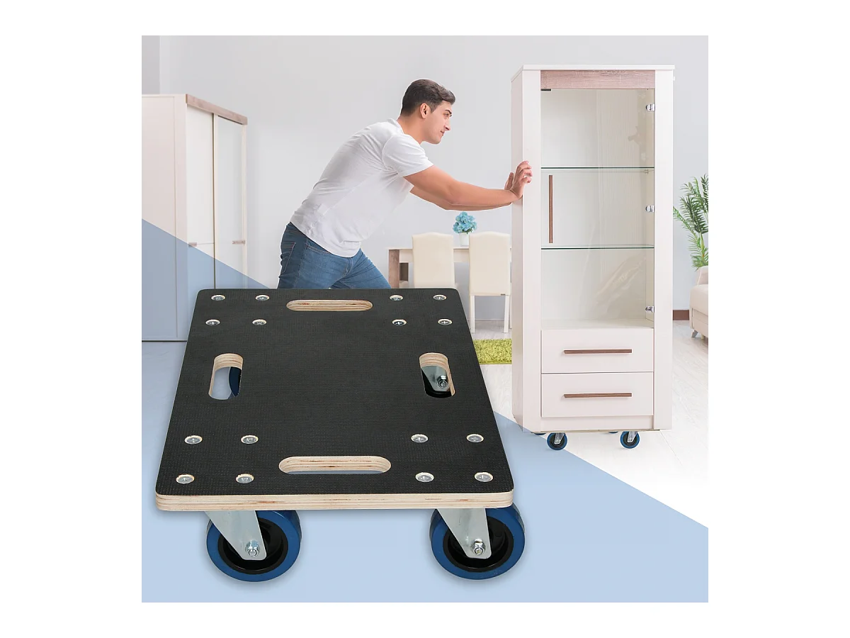 ECD Germany Carrello da trasporto elettrodomestici 35x50 cm 800 kg con piattaforma girevole 4 ruote in gomma orientabili base per trasloco pesante