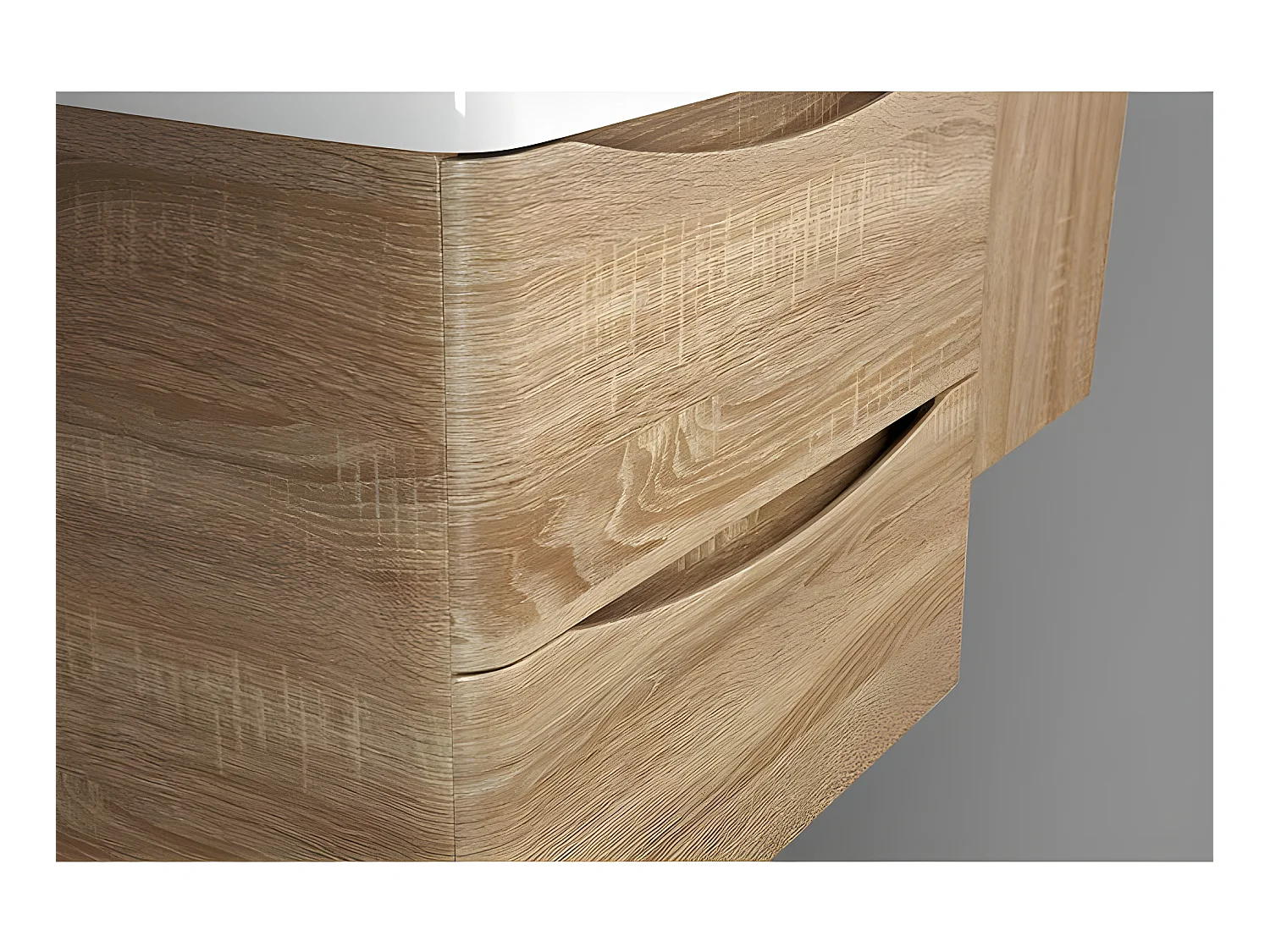 Doppelwaschtisch + Unterschrank 120cm montiert Eiche hell PIACENZA 120 cm