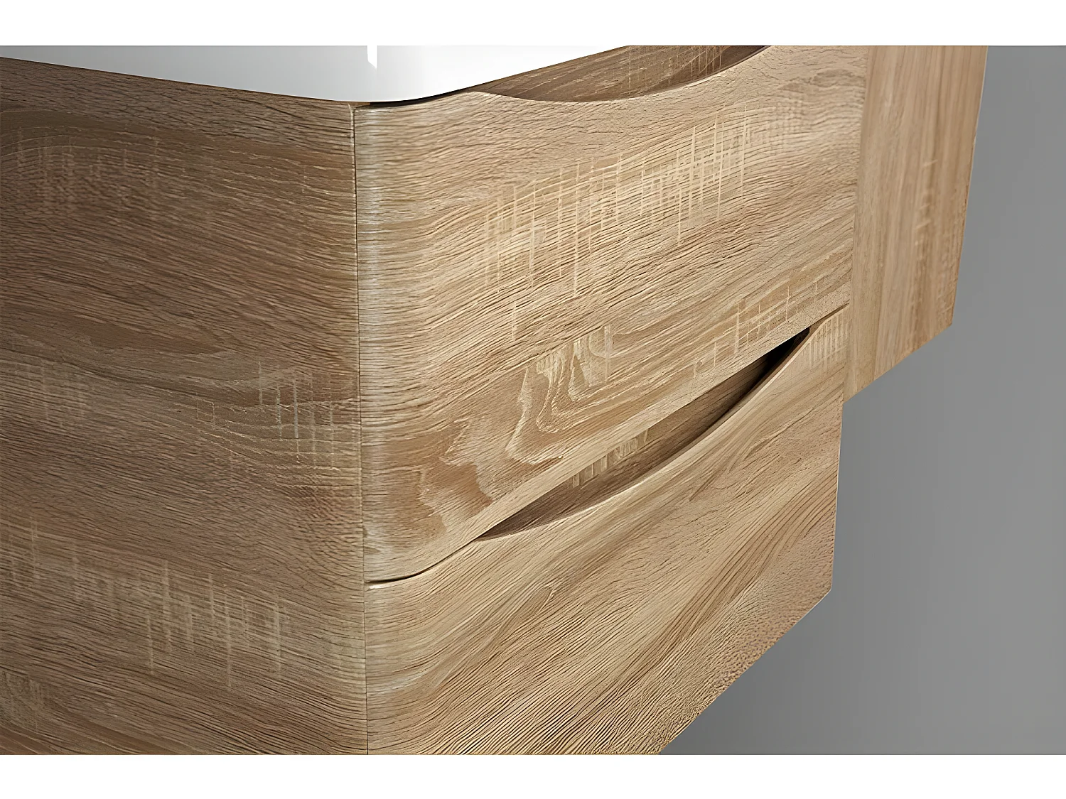 Doppelwaschtisch + Unterschrank 120cm montiert Eiche hell PIACENZA 120 cm