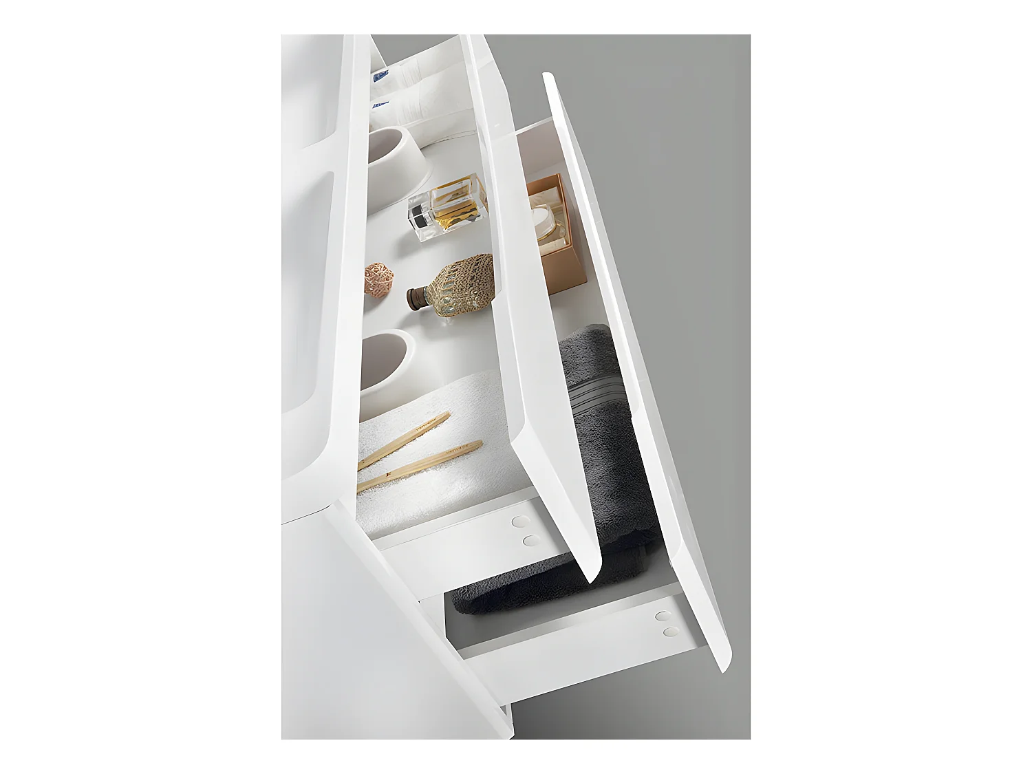 Mueble Lavabo  + Lavabo Doble 120 cm MONTADO - Blanco PIACENZA