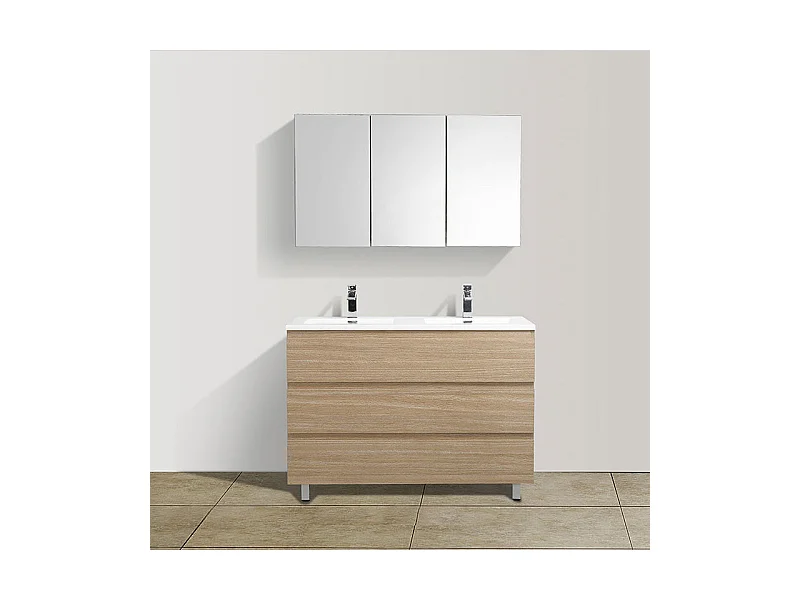 Mueble Lavabo + Lavabo 120 cm MONTADO - Roble Claro VERONA
