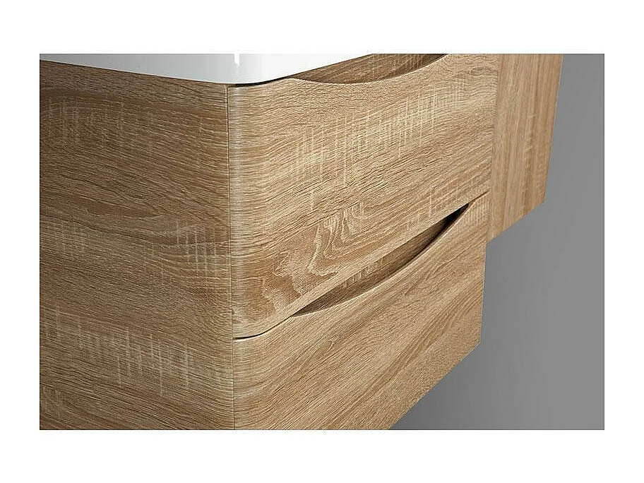 Waschtisch + Unterschrank 90cm montiert Eiche hell PIACENZA 90 cm