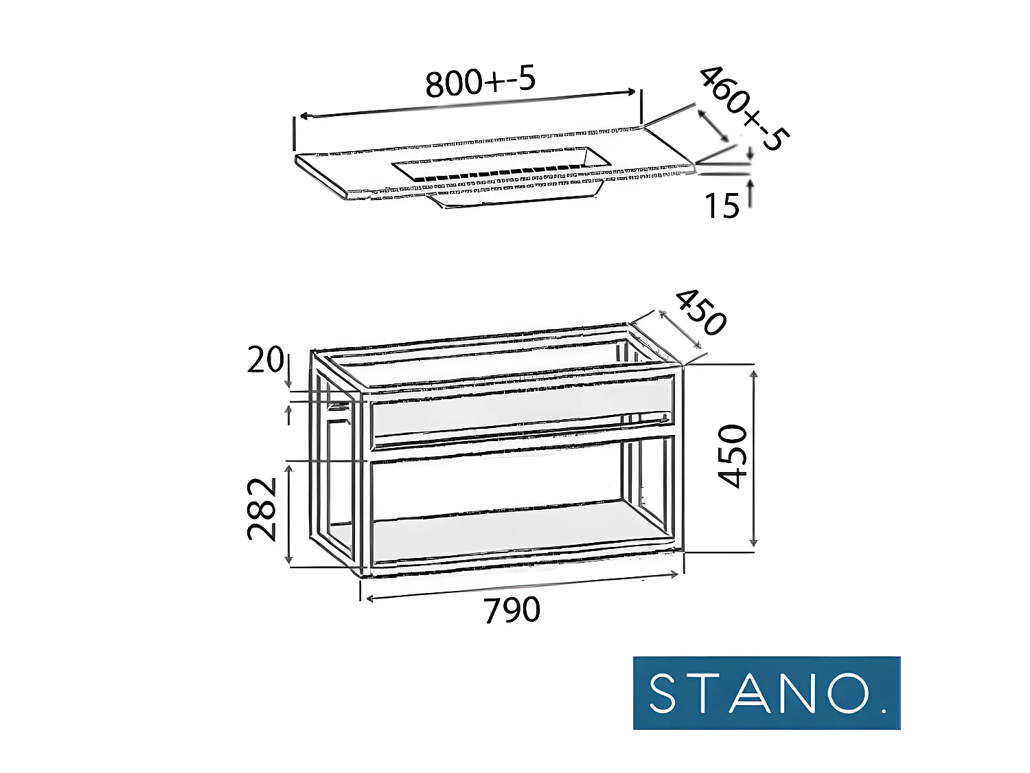 Meuble salle de bain suspendu PURE largeur 80 cm en métal noir avec vasque céramique noire