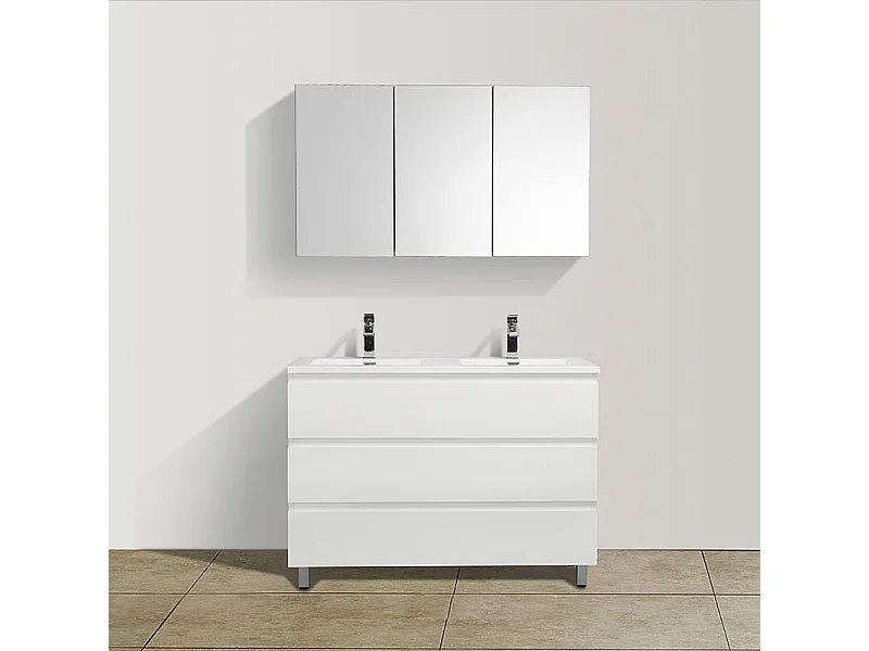 Mueble Lavabo + Lavabo 120 cm MONTADO - Blanco VERONA