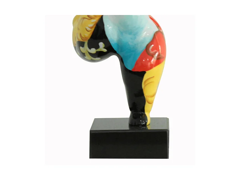 Statue femme jambe levée avec peinture ornements H33 cm - LADY QUEEN