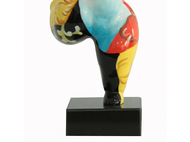 Statue femme jambe levée avec peinture ornements H33 cm - LADY QUEEN