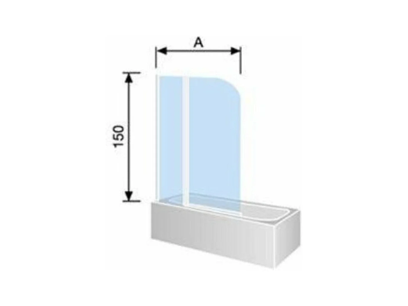 Pare-baignoire fixe et pivotant RITA 120 x 150 cm