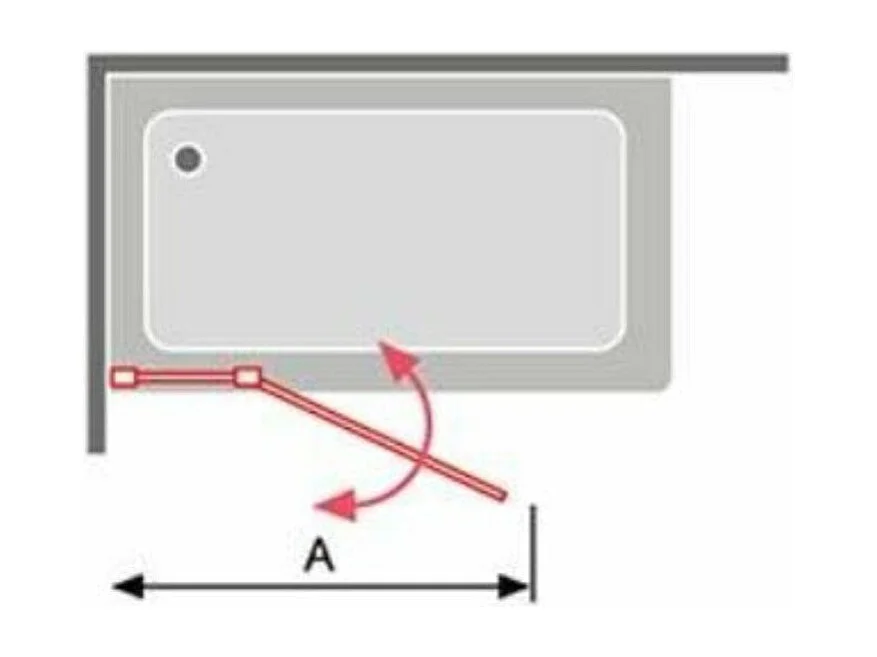 Duschwand für Badewannen mit Teilflügeltür RITA