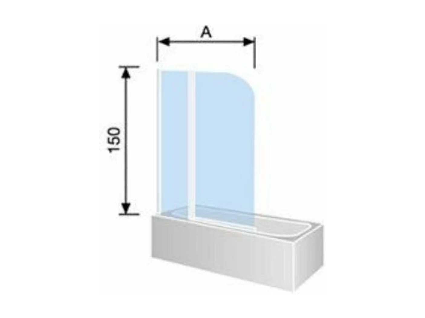 Duschwand für Badewannen mit Teilflügeltür RITA