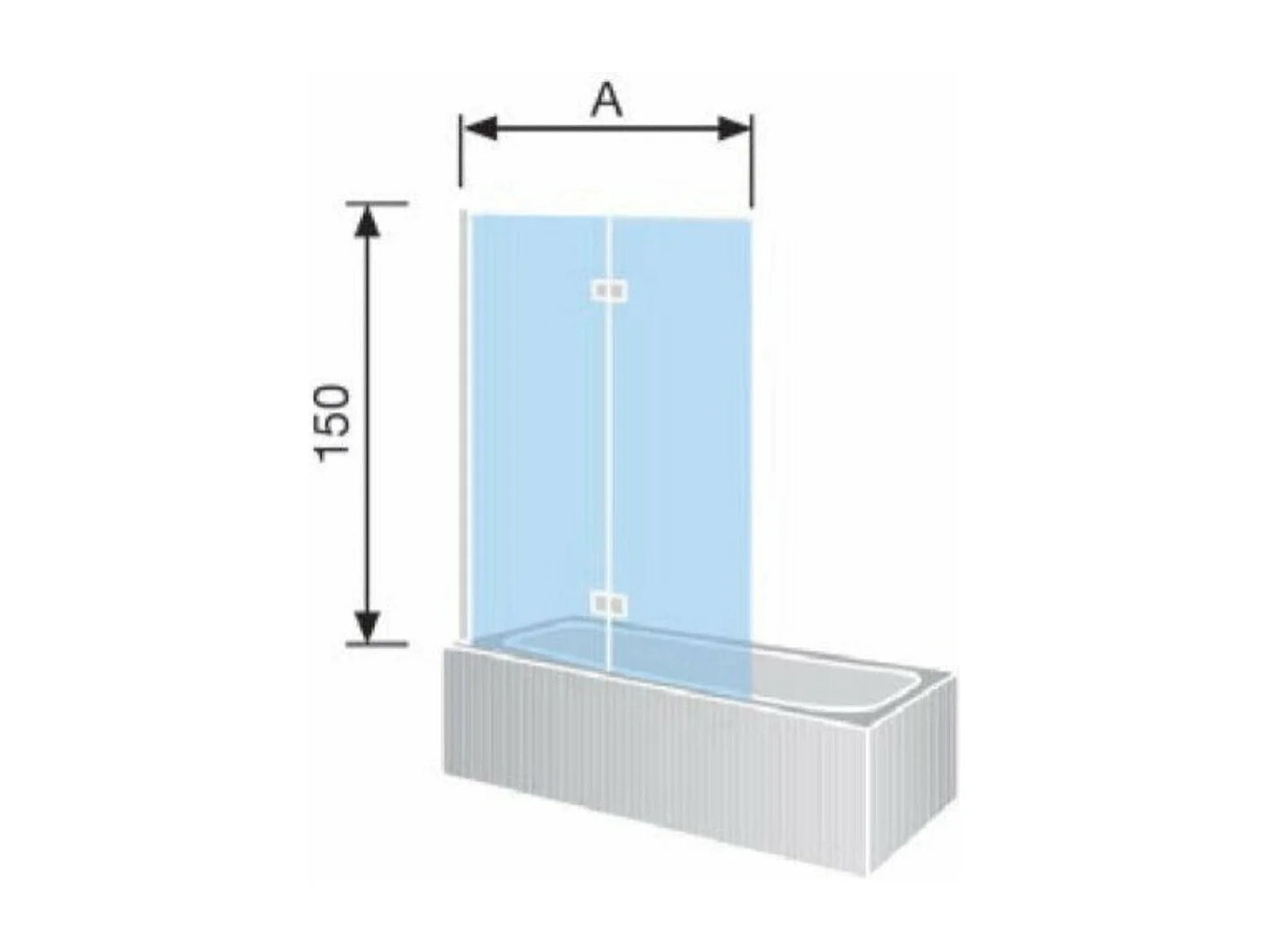 Pare-baignoire pliable S300 90 x 150 cm