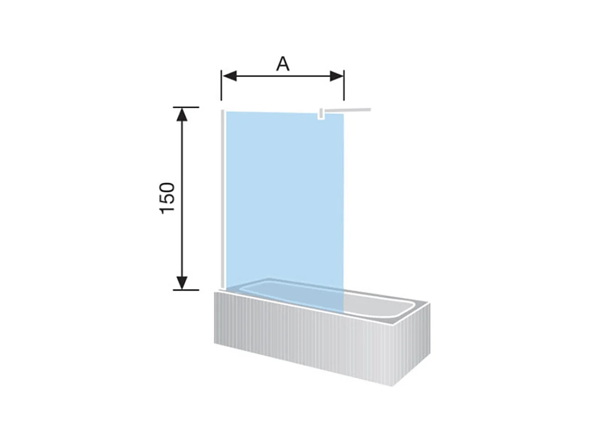 Pare-baignoire fixe S300 85 x 150 cm