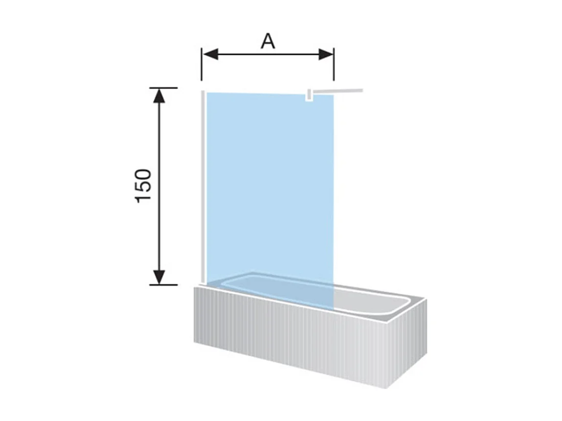 Mampara fija para bañeras 85 x 150 cm S300