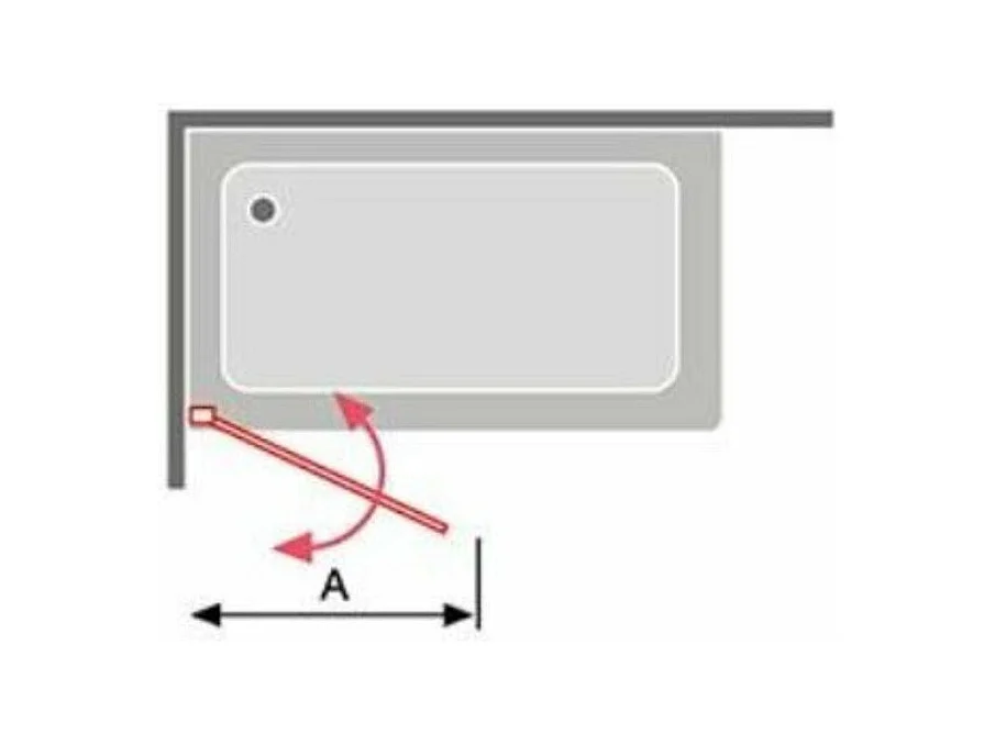 Pare-baignoire pivotant RITA verre sérigraphié 85 x 150 cm