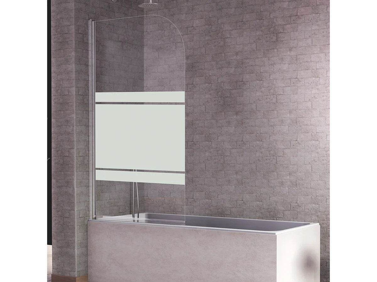 Pare-baignoire pivotant RITA verre sérigraphié 85 x 150 cm