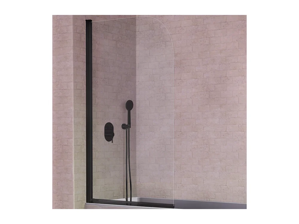 Pare-baignoire pivotant RITA profil noir mat 85 x 150 cm