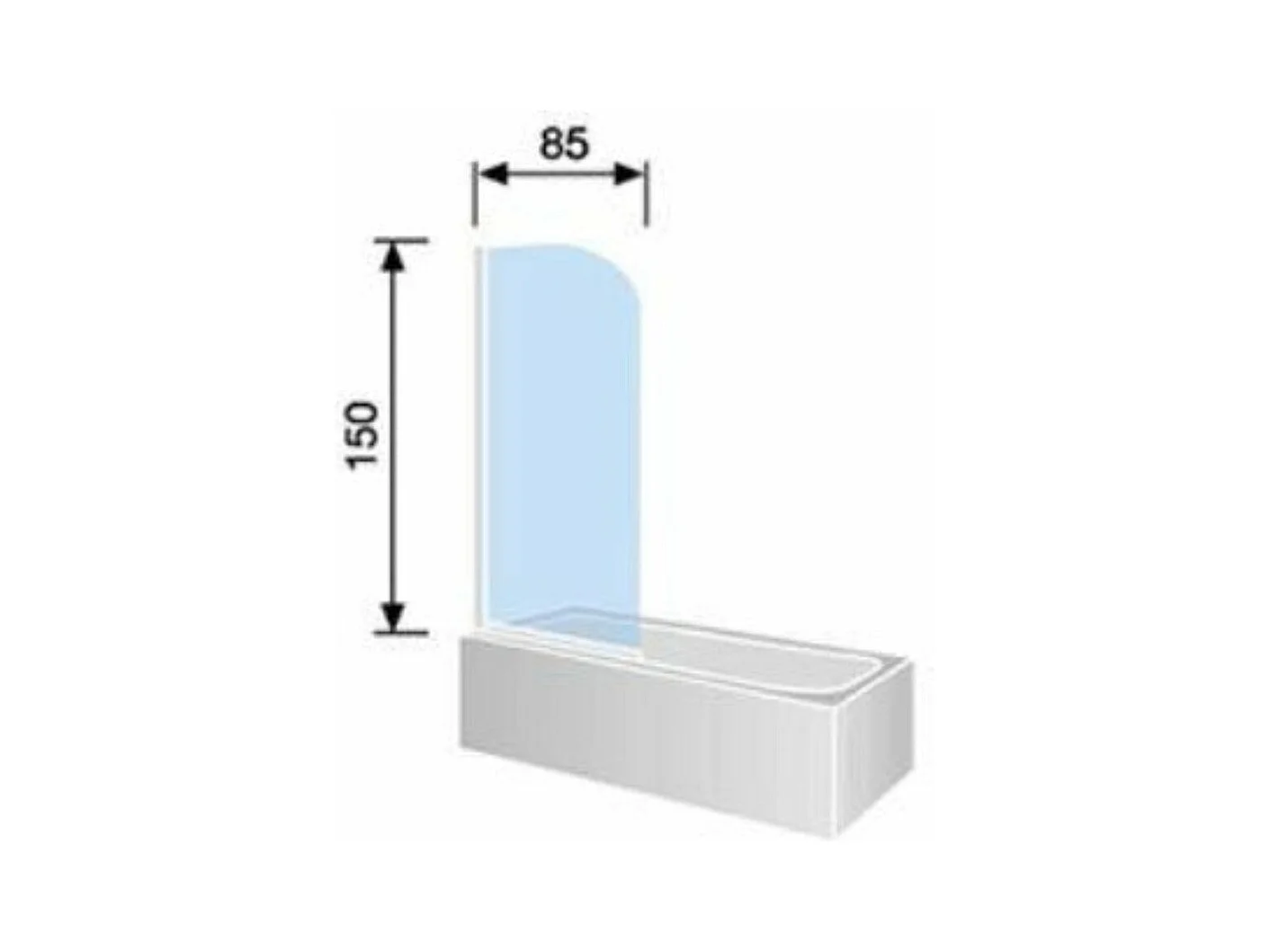 Pare-baignoire pivotant RITA 85 x 150 cm