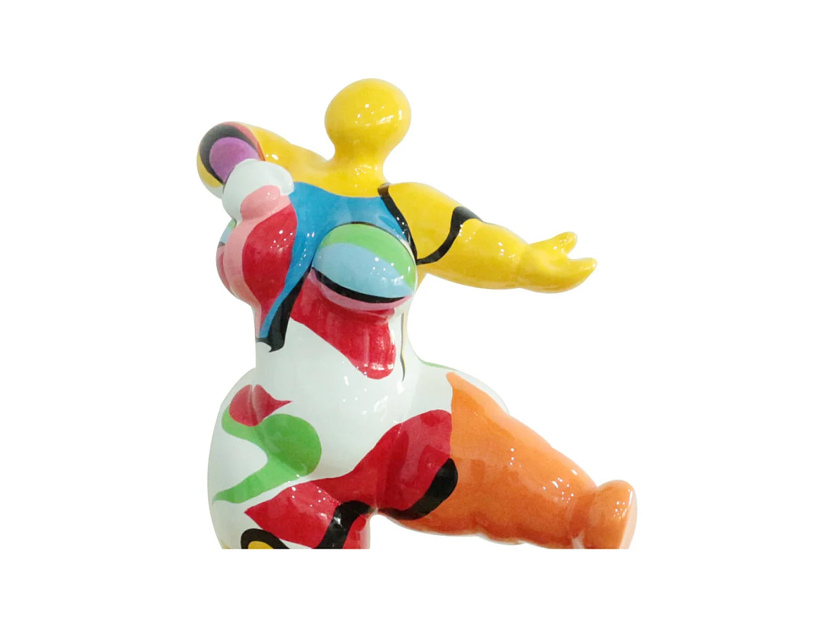 Statue femme dansant avec peinture multicolore H54 cm - LADY COLOR