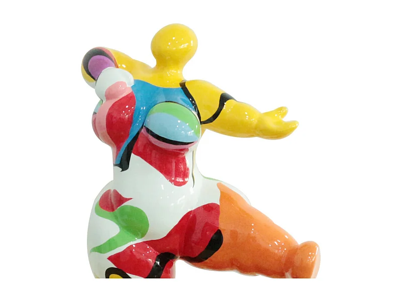 Statue femme dansant avec peinture multicolore H54 cm - LADY COLOR