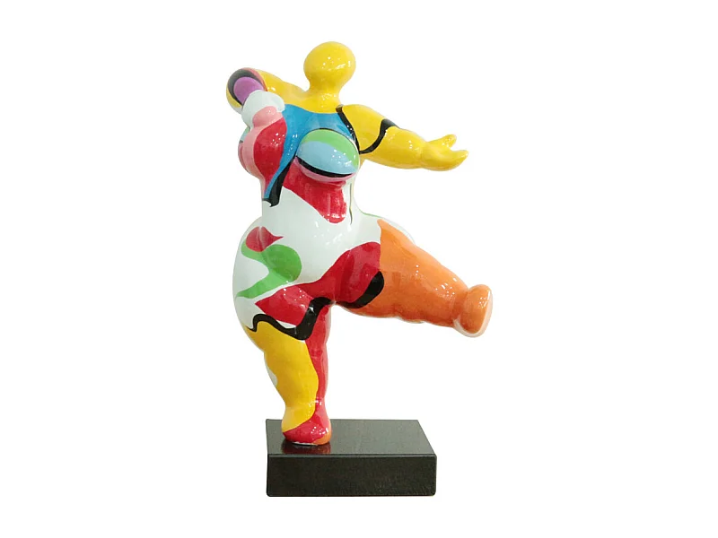 Statue femme dansant avec peinture multicolore H54 cm - LADY COLOR