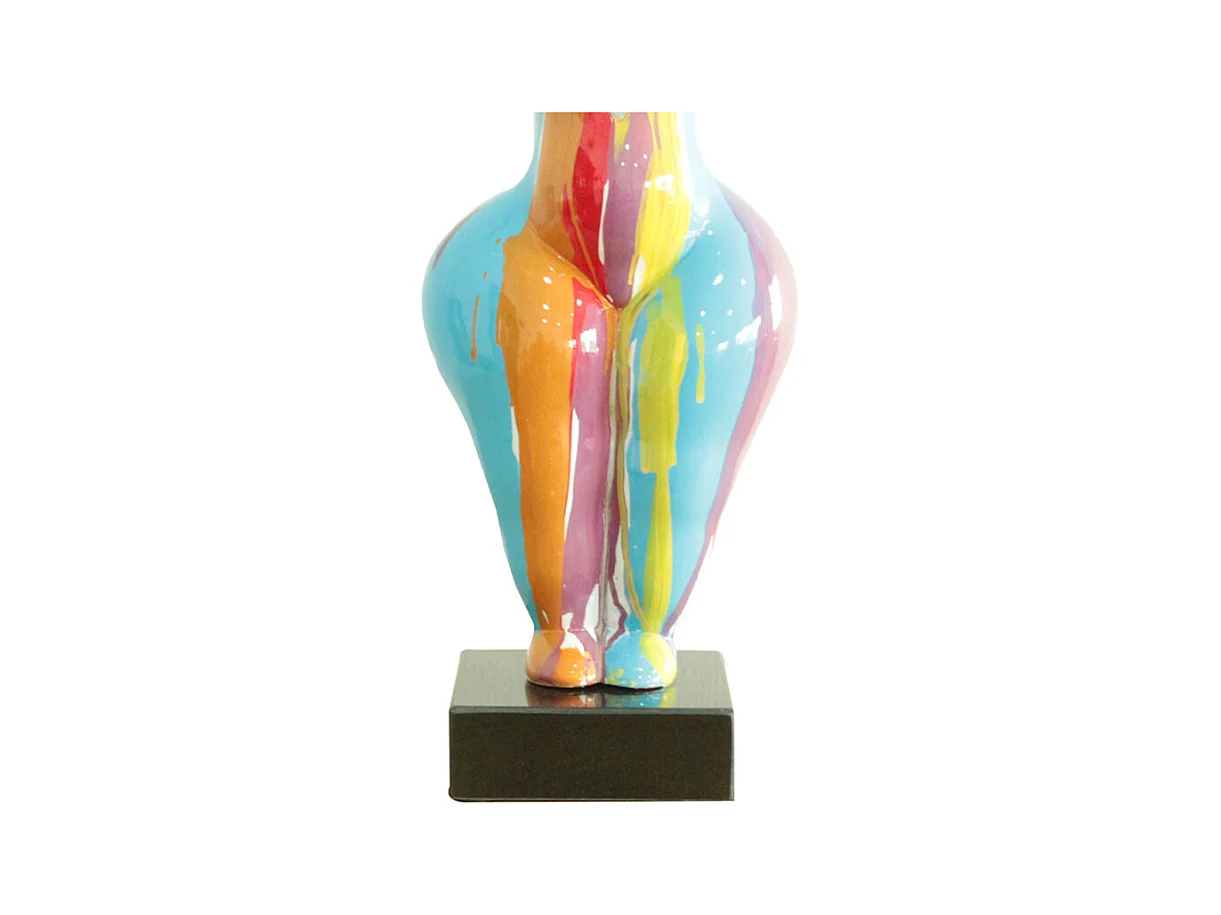 Statue femme bras levés coulures multicolores H54 cm - LADY DRIPS