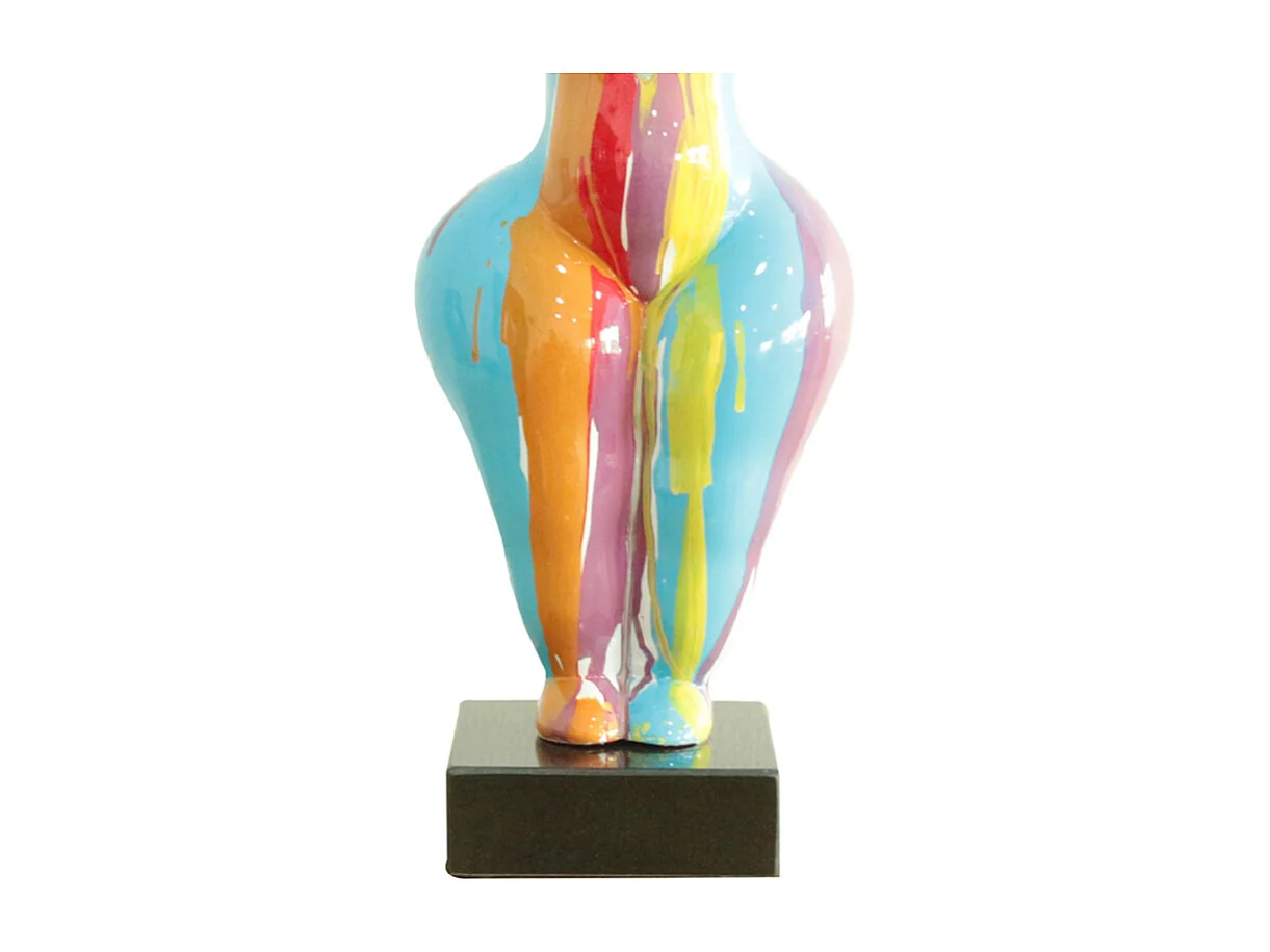 Statue femme bras levés coulures multicolores H54 cm - LADY DRIPS