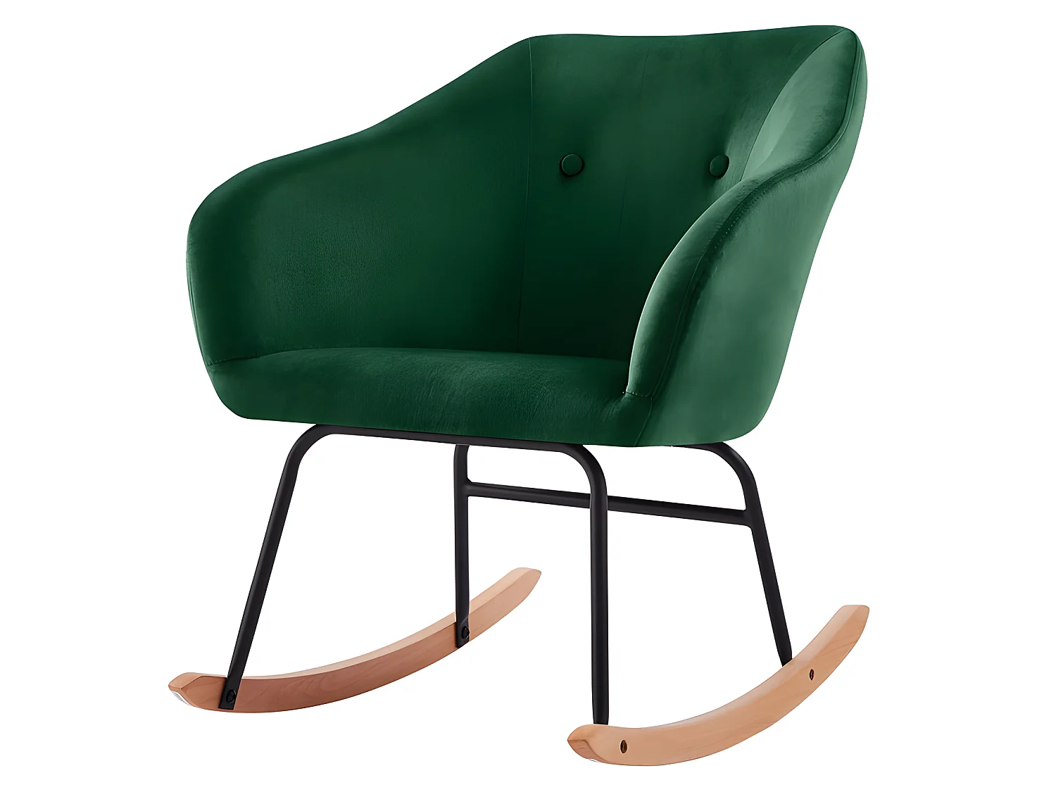 Fauteuil HILDA en velours vert rocking chair