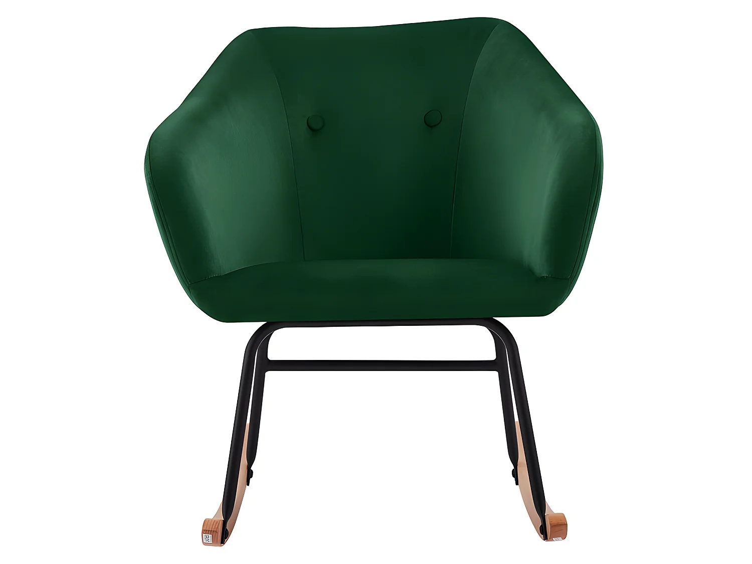 Fauteuil HILDA en velours vert rocking chair