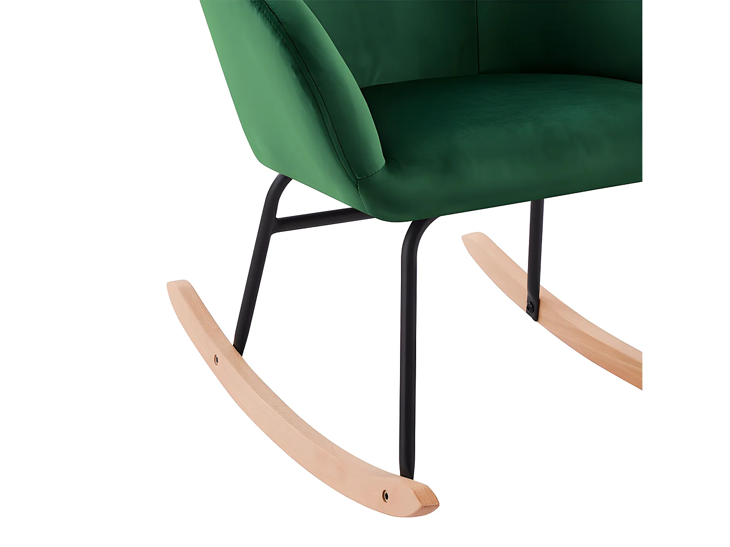Fauteuil HILDA en velours vert rocking chair