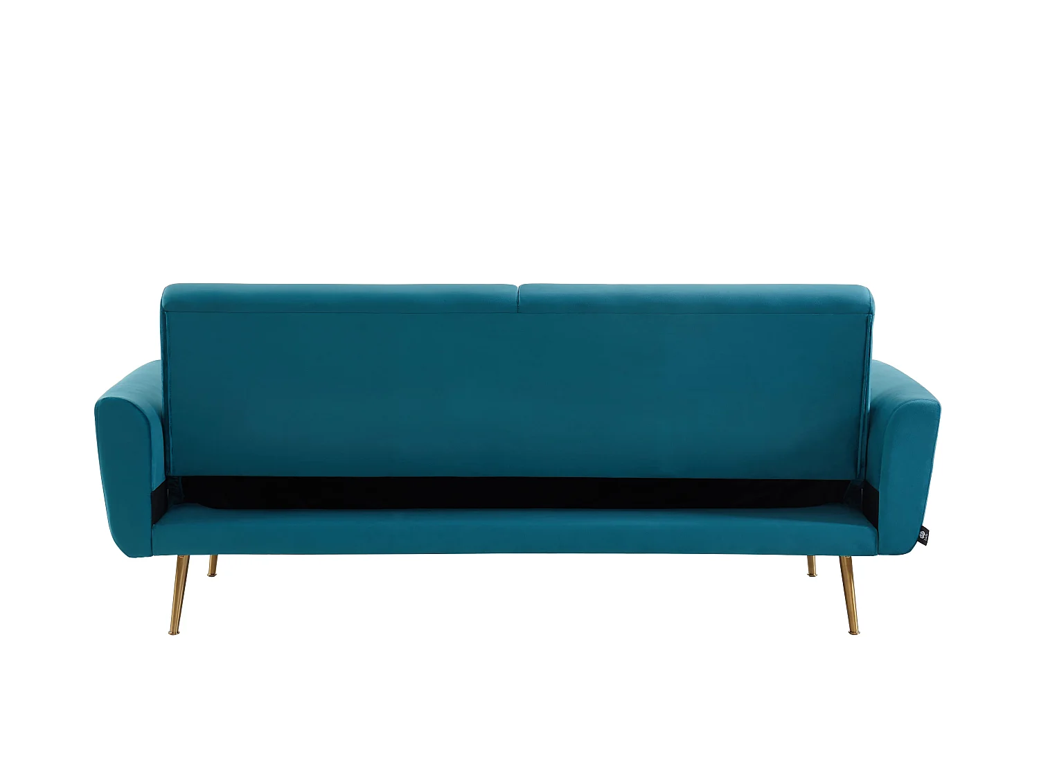 Canapé droit COLETTE en velours bleu canard avec fonction convertible