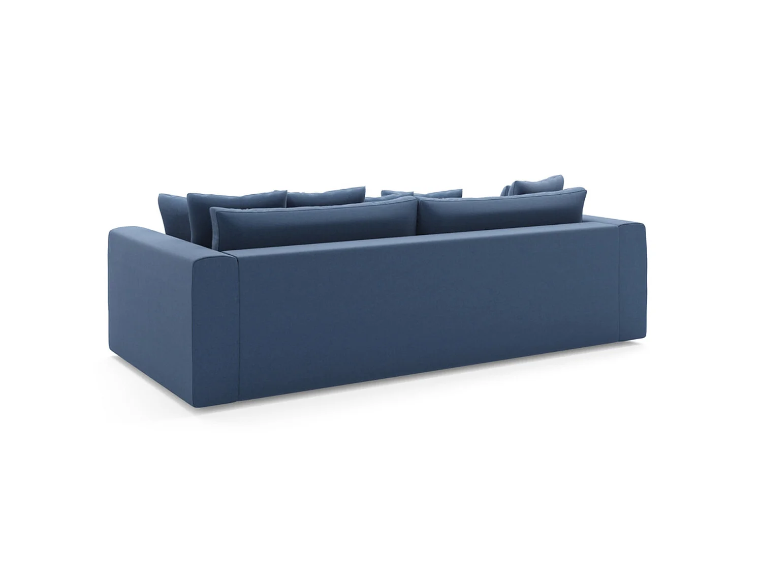 Canapé droit ADEL fixe en velours bleu