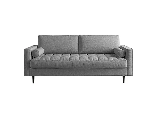 Canapé droit MAEL fixe en tissu gris chiné